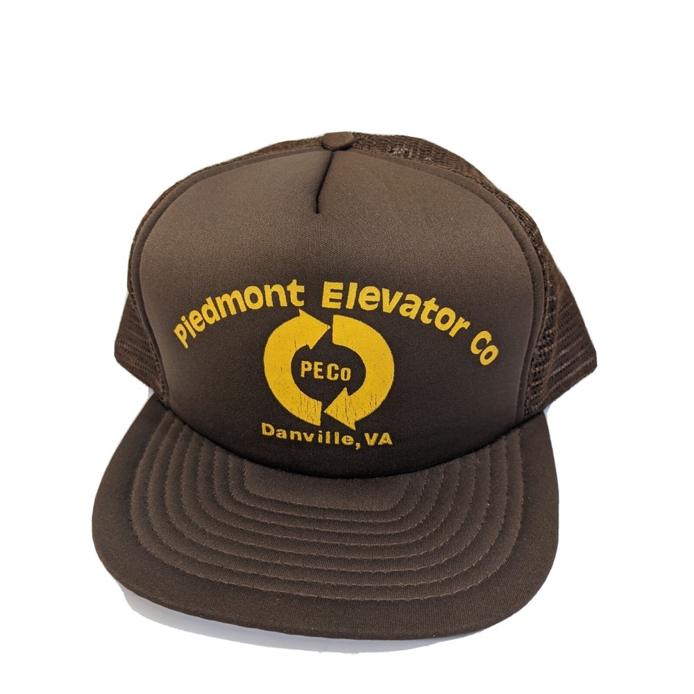 Vintage Piedmont Elevator Co Danville VA Mesh Snapback Trucker Hat